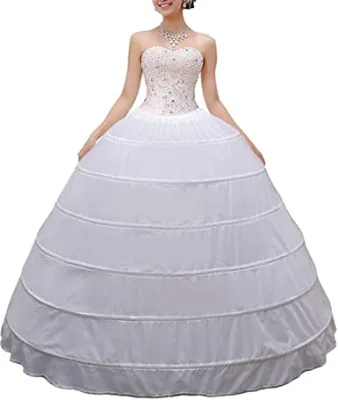 Girls Wedding Dress 6 Hoops Underskirt Petticoats