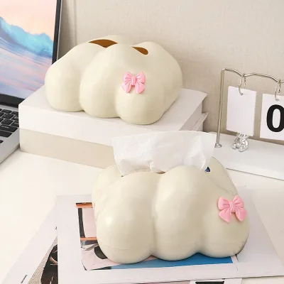 Hot Selling Cream Style Tissue Box Creative Nordic Home Living Room Coffee Table Dining Room, Bathroom Tabletop Spring Paper Box