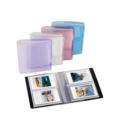 2x3 64 Pockets Glitter Clear Plastic PVC Card Binder Mini Photo Album for Instax Mini Film