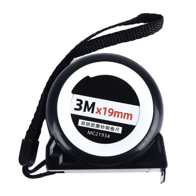 Self Locking Tape Measure Easy Read Frosted Steel High Accuracy Measuring 3meterx19mm