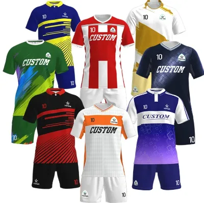Custom Full Sublimation Football Jersey T-shirt Club Quick Dry Thai Quality Club Uniforms Custom Sports Jersey