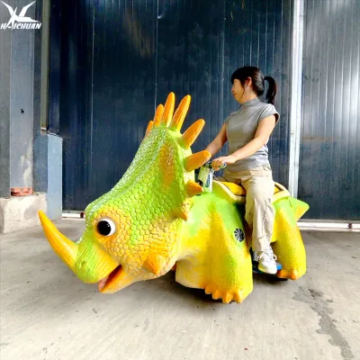 Wear-resistant Five Wheels 24V Battery Controlled Cartoon Style Electric Dinosaur Toy Cars for Sale for Kids Rides