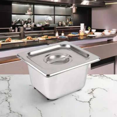 Wholesale Hotel Buffet NSF Certified Food Grade Stainless Steel GN Pan EU Style 1/9*150mm Thickness 0.7mm