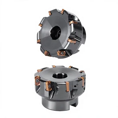 CNC Fast Feed TiCN Coated Carbide Cutter Head Double Edge Toolhead for Open Rough Milling Machining Center
