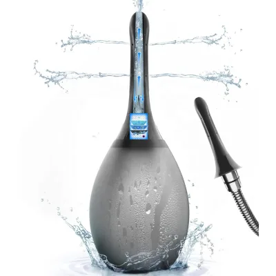 7 Nozzles Shower Hole 245ml Reusable Enema Anal Anus Vaginal Cleaner Kit Sex Toy Anal Cleaning Enema Bulb Douche for Men Women