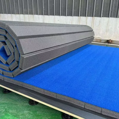 International Standard Gymnastics Spring Floor Mat 42ft *6 ft Size Wresting Mats XPE Foam Flex Roll Cheerleading Mats for Export