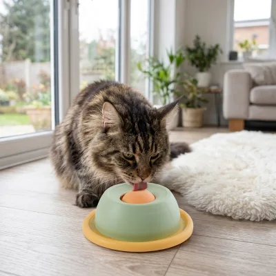 Hoki Dog Cat Eco-Friendly Plastic Enrichment Toy Food-Hiding Slow Feeder Lickable Treat Dispenser Puzzle Design Promotes Cartoon