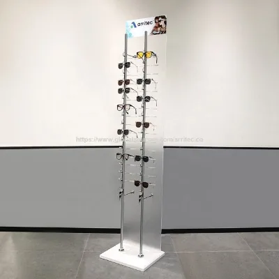 Retail Acrylic Sunglasses Eyeglass Eyewear Display Stand Sunglass Display Rack with Lockable Rods