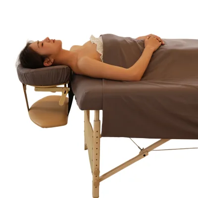 Dark Gary 3PCS Beauty Salon Sheets Set Including Fitted Sheet Top Sheet and a Face Pillow Cover