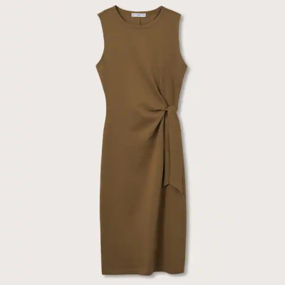 Bow Cotton Dress Midi Dress Ladies Sexy Dresses for Women Bodycon Robe