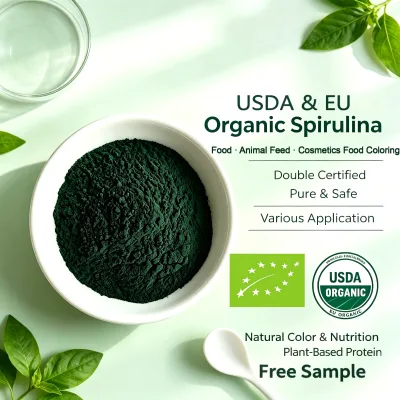 Wholesale Organic Arthrospira platensis Spirulina Powder Pure Natural China Factory Direct Rich Blue Color Baking 24 Months Food