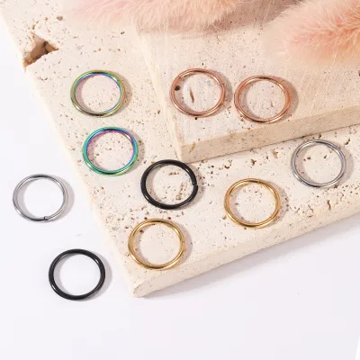 Cool Stainless Steel Body Septum Piercing Jewelry Clicker Nose Ring Hoop for Parties Gifts Fashion Clicker Nose Piercing Jewelry