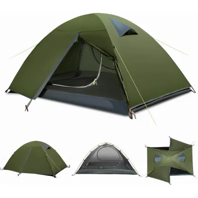 Waterproof Mesh Lightweight Four-Season Eco-Friendly 2-Person Backpacking Tent for Hiking and Camping with Rainfly