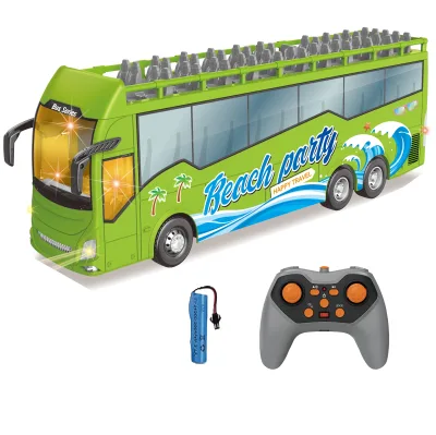 KK 2025 2.4G Full Function RC Bus Toy with Realistic Flashing Light & Music Nine Channels Remote Control USB Cable Included