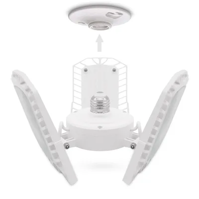 New Upgrade Super Bright Indoor Lighting 60W 6000lm 3 Leaf Ceiling Warehouse Workshop LED Garage Lights