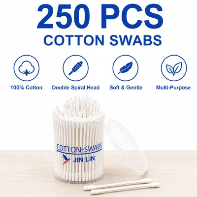 JINLIN Safe Natural Bamboo Stick Cotton Swab Custom Wholesale Box for Women Daily Cosmetic Retouching