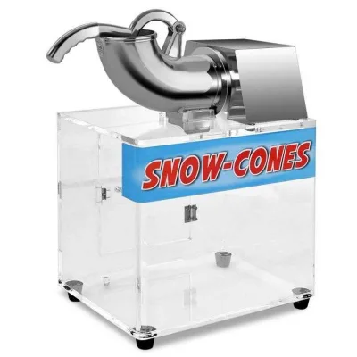 Electric Dual Blades Commercial Ice Crusher Shaver Mini Ice Smashing Machine Snow Cone Maker Machine with Acrylic Box