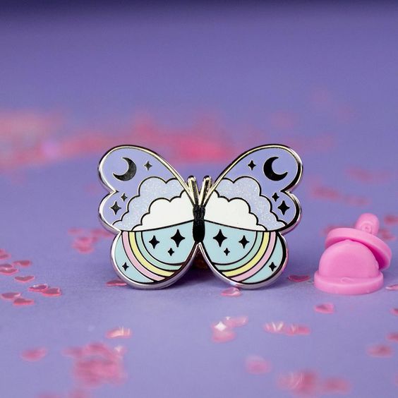 Zinc alloy die casting hard enamel shiny silver plating cheap magnetic lapel pin
