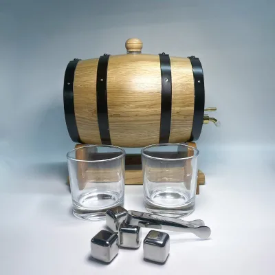 JL JL-Z190 3L Classic Oak Barrel Drinkware Accessories Customizable Automatic Disposable Wood Bar Accessories for Party