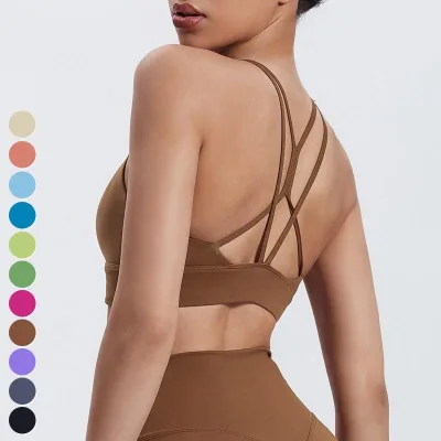 Custom Logo Sport Bra Quick Dry Workout Underwear High Support Shockproof Yoga Bra Gym Fitness Top Sports Bra for Women
