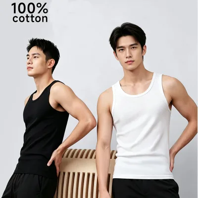 Custom logo Gym Vest Fitness Workout Muscle Bodybuilding Male 100% Cotton Tank Top Men With logo Vest tank Tops Wholesale