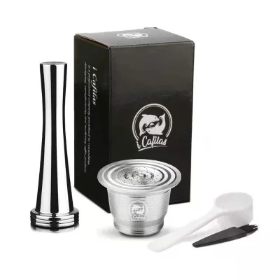 Hot Sale Stainless Steel Reusable Tamper Set for Coffee Compatible Nespresso Capsules for Distributing Hot Coffee Pods
