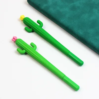 Wholesale 0.5mm Cactus Gel Ballpoint Pen Black Ink for School & Office Accept Custom Logo