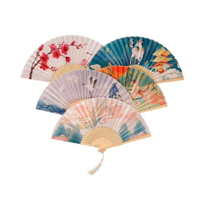New Arrival Chinese Fan Folding Handheld  Vintage Retro Style Handmade Bamboo Hand Fan