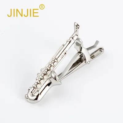 High Quality Fashion Tie Accessories Creative Design Saxophone and Long Gun Men's Tie Clip for Tie