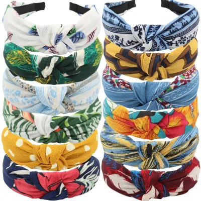 Cross-border Influencer-style Pure-color Knotted Hairband for Women Elegant Fashion Headwear and Gift