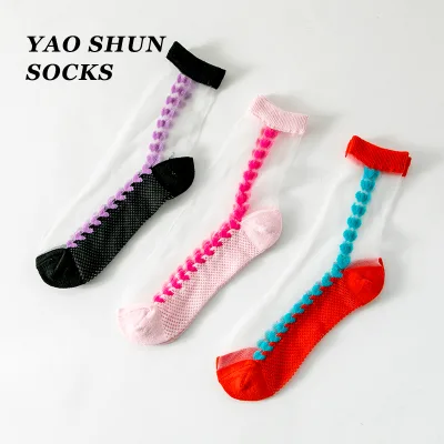 OEM Sexy Lace Silk Stocking for Lady Women Transparent Black Summer Red White Customized Spring and Summer Socks