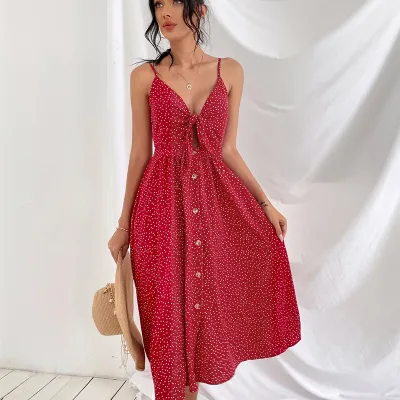 Wholesale Fashion Summer Dresses Women Custom Vintage Solid Knee-Length Plus Size Elegant Sexy Slip Dress Eco-Friendly