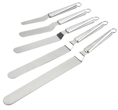 High Quality Baking Tools Sliver Angled Icing Spatula Stainless Steel Cake Spatula