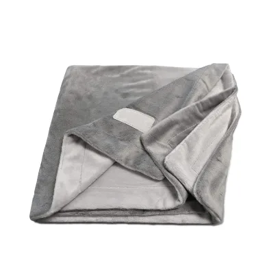 Grey Soft Polyester Plush Custom Logo Reversible Washable Dog Bed Mat Pet Blanket Doggy Sleep Blankets