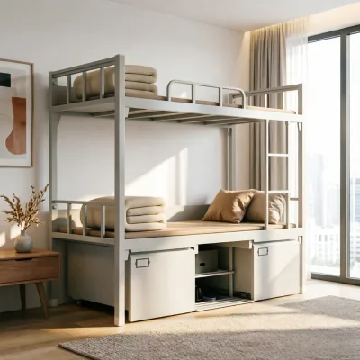 Multi Tier Structure Metal Bed Metal Triple Decker bed Integrated Three Layer Frame for Centralized Collective Accommodation