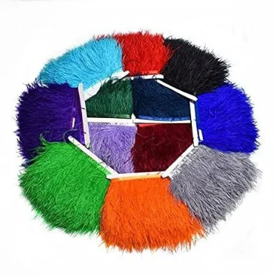 10-15cm Ostrich Feather Trimming for Shoes and Bags Manufacturers' Stock Supply for Costume Accessories