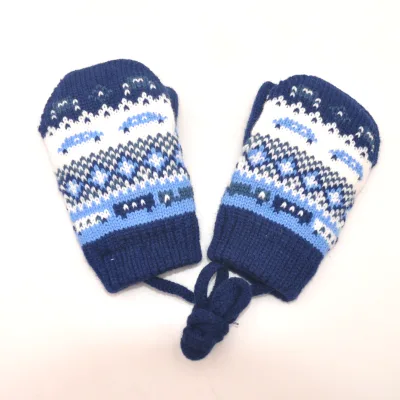 OEM Acrylic Wool Knitted Mittens Baby Knit Glove Winter Warming Gloves Fleece Mitten