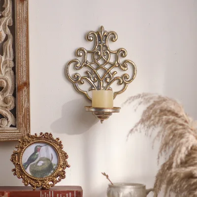 Wall Art Decoration Vintage European Metal Candle Holders & Jars Hanging Wall Decorations