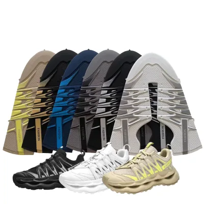 Fashion Running Sport Shoes Polyester Hot Melt Yarn Socks Shoe Upper with Knit Style &sport Shoes Running for Men
