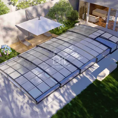 ECO SMART SERIES 881 X 426 X 92CM Aluminum Swimming Pool Enclosure 37.5M2 Metal Frame