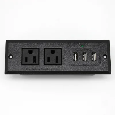 BAYU Wholesale 5V 2.1A US Smart Plug Power Strip Dual Outlet Power Socket With 3 USB Port S023 for Desktop Tabletop Home Office