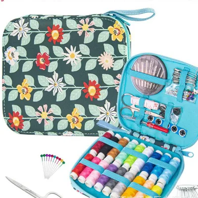 Promotional Giveaway Purple Alpaca & Chrysanthemum Fashion Sewing Tool Kits with Emergency Travel Pouch-OEM/ODM Export Vendor