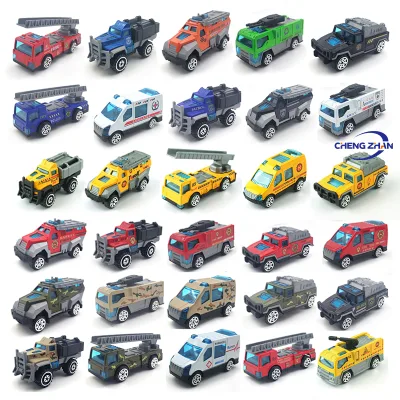 2025 Alloy Car 1:64 Wholesale Alloy Car Engineering Vehice Fire Truck Simulation Model Diecast Metal Car Toy