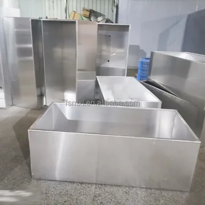 Square Silver Metal Stainless Steel Aluminum Planters Boxes for Street Outdoor