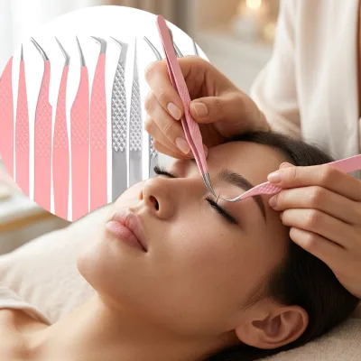 Professional Mink Eyelash Tweezers Diamond Grip Ultra-fine Pointed Eyelash Tweezers for YY / Clover / Fairy Eyelash Extensions