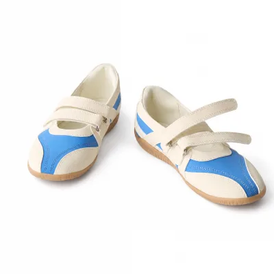 Sporty Mary Jane Dress Shoes for Girls Strap with PU Upper Rubber Outsole-Anti-Slip Lightweight Flat Recyclable