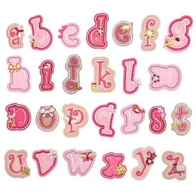 Custom Letters Numbers With Flowers Embroidery Patch Cute Floral Letters Patches for Hoodies