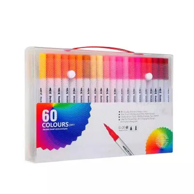 OEM Factory Twin Markers Color Marker Pen Set Water Based Watercolor Paint Markers Brush Pen for Painting Sketch