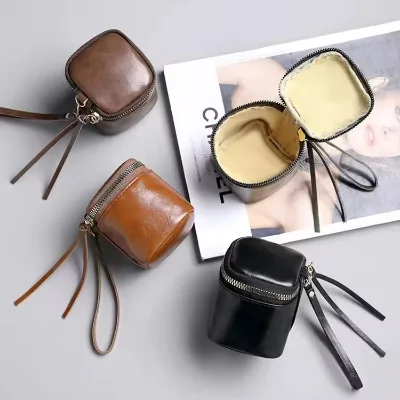 Hot Sale Ladies' PU Leather Mini Headphone Handbag Pouch Soft PU Leather Coin Pocket Lipstick Organizer
