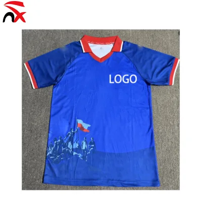Custom Logo Printing V-neck Embroidered logo Haitian Flag t Shirt Haitian Flag Clothing Haitian Flag Jersey Haiti Flag T-shirt